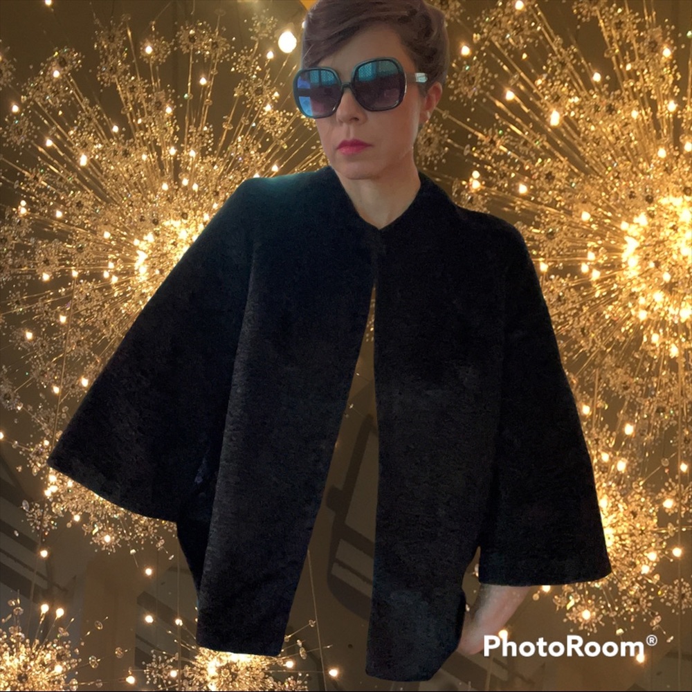 Vintage 1950s 1960s Faux Fur Persian Lamb Evening Jacket